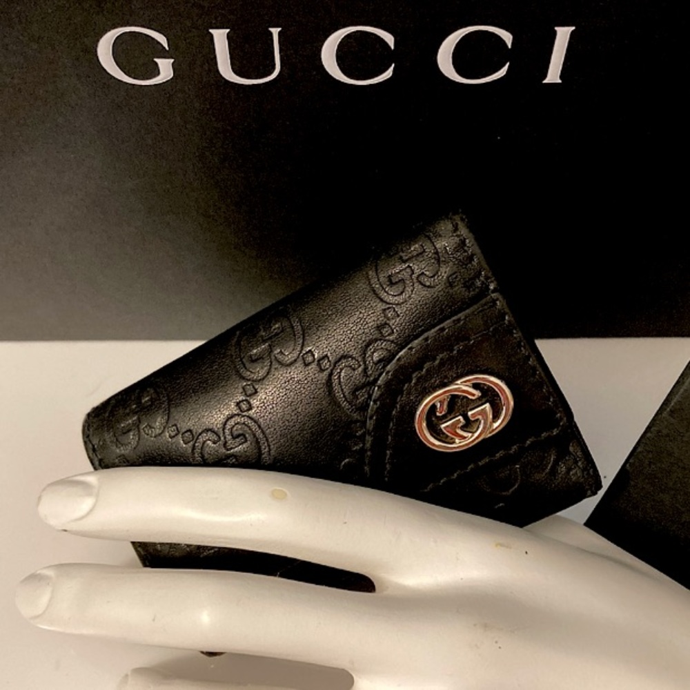 AUTH Gucci New Britt Guccissima Leather 6-Key Case Holder - Black - Picture 10 of 13